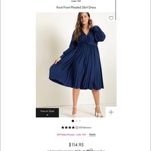 Knot Front Pleated Dress, size 24